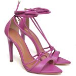 7926 Sandália Salto Alto Bico Folha Napa Velvet