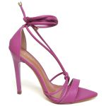 7926 Sandália Salto Alto Bico Folha Napa Velvet