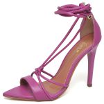 7926 Sandália Salto Alto Bico Folha Napa Velvet
