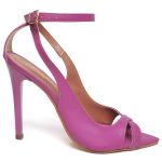 7929 Sandália Salto Alto Bico Folha Napa Velvet