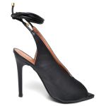 7946 Sandália Salto Alto Bico Folha Napa Preto