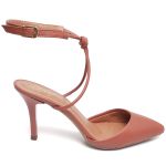 8927 Sandália Salto Médio Napa Bico Folha Blush