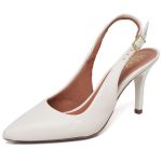 8968 Scarpin Slingback Salto Médio Napa Off White