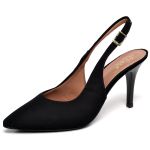 8968 Scarpin Slingback Salto Médio Nobuck Preto