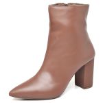 9501 Bota Cano Curto Salto Grosso Médio Napa Caramelo