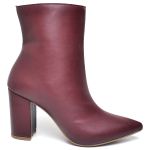9501 Bota Cano Curto Salto Grosso Médio Napa Marsala