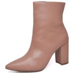 9501 Bota Cano Curto Salto Grosso Médio Napa Mocha Mousse