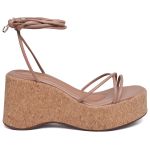 12102 Sandália Anabela Salto Alto Napa Mocha Mousse