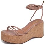 12102 Sandália Anabela Salto Alto Napa Mocha Mousse