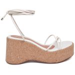 12102 Sandália Anabela Salto Alto Napa Off White