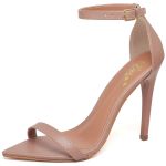 7910 Sandália Salto Alto Bico Folha Napa Mocha Mousse