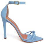 7912 Sandália Salto Alto Bico Folha Napa Indigo