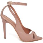 7929 Sandália Salto Alto Bico Folha Napa Mocha Mousse