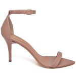 8910 Sandália Salto Médio Bico Folha Napa Mocha Mousse