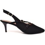 3271 Scarpin Slingback Salto Baixo Nobuck Preto