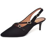 3271 Scarpin Slingback Salto Baixo Nobuck Preto