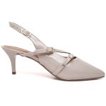 3271 Scarpin Slingback Salto Baixo Verniz Aveia