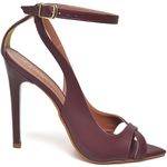7929 Sandália Salto Alto Bico Folha Napa Marsala