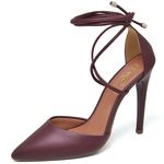 7939 Scarpin Salto Alto Bico Folha Napa Marsala