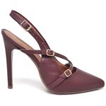 7971 Scarpin Salto Alto Bico Folha Napa Marsala