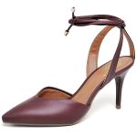 8916 Scarpin Salto Médio Bico Folha Napa Marsala