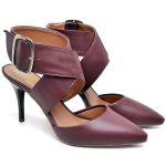 8920 Scarpin Salto Médio Bico Folha Napa Marsala