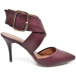 8920 Scarpin Salto Médio Bico Folha Napa Marsala