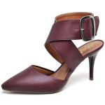 8920 Scarpin Salto Médio Bico Folha Napa Marsala