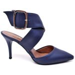 8920 Scarpin Salto Médio Bico Folha Napa Navy