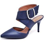 8920 Scarpin Salto Médio Bico Folha Napa Navy