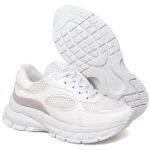 T3001 Tênis Casual Feminino Chunky Napa Branco