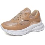 T3001 Tênis Casual Feminino Chunky Napa Palha/Cobre