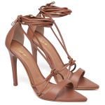 7926 Sandália Salto Alto Napa Caramelo