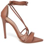 7926 Sandália Salto Alto Napa Caramelo