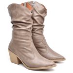 9819 Bota Texana Western Cano Médio Napa Destroyed Taupe