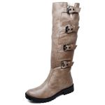 9918 Bota Biker Cano Alto Sola Tratorada Napa Destroyed Taupe