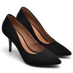 Scarpin Salto Medio Nobuck Preto 