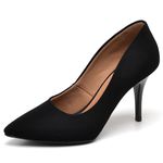 Scarpin Salto Medio Nobuck Preto 
