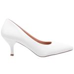 Scarpin Salto Baixo Verniz Branco