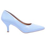 Scarpin Salto Baixo Verniz Azul