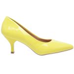 Scarpin Salto Baixo Verniz Amarelo