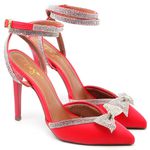 7947 Scarpin Salto Alto com Strass Napa Vermelho
