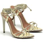 7918 Sandália Salto Alto Cristal Ouro Light