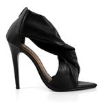 7919 Sandália Bico Folha Salto Alto Napa Preto