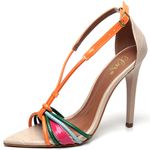 7921 Sandália Salto Alto Verniz Carnelian Croco Amêndoa 