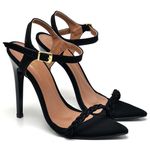 7922 Sandália Salto Alto Nobuck Preto