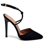 7927 Scarpin Salto Alto Nobuck Preto