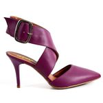 8920 Scarpin Bico Folha Salto Médio Napa Hibisco
