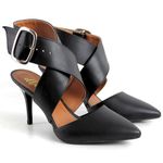 8920 Scarpin Bico Folha Salto Médio Napa Preto