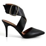 8920 Scarpin Bico Folha Salto Médio Napa Preto